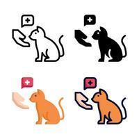 Cat rescue icon set style collection in line, solid, flat, flat line style on white background vector