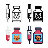 Vaccination icon set style collection in line, solid, flat, flat line style on white background vector