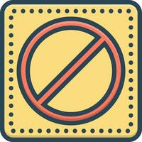 color icon for restrictions vector