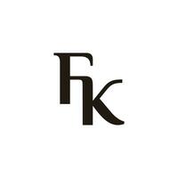 letter fk simple linked font logo vector