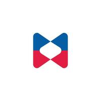 letter mw abstract square colorful curve logo vector