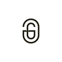 letter gg simple round overlap thin line logo vector