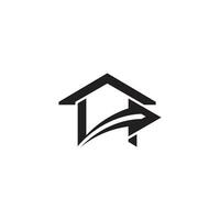 home roof swoosh arrow geometric design logo vector