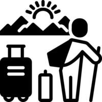 solid icon for tourist vector