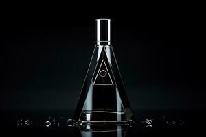 Mockup of elegant dropper bottle on a minimalist studio background photo