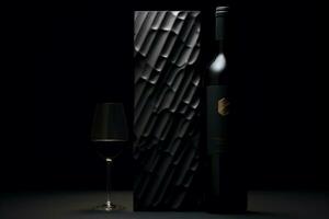 Mockup of elegant wine bottle on a minimalist studio background photo