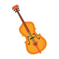 Vector violin in cartoon style on white background