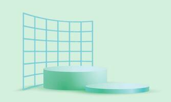 Vector realistic green podiums background