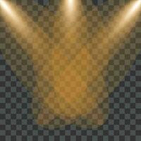 Vector golden focus lights with sparkle dust background