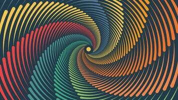 Abstract spiral creative vortex minimalist background in rainbow color. vector