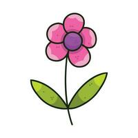 Vector cute flower illustration on white