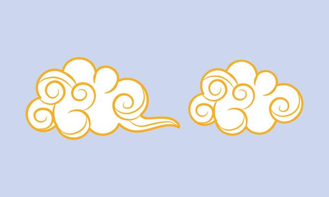 Vector engraving hand drawn cloud in the sky collection
