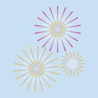 Vector set fireworks to happy celebration event