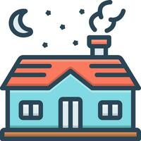 color icon for cottage vector