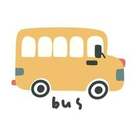 Handdrawn cartoon cute bus  illustration vector