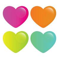 Vector gradient colorful heart on white background