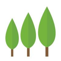 Vector flat trees collection on white background