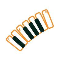 Vector accordion icon in flat style isolated on white background musical instrument symbol