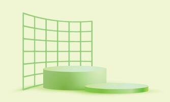 Vector realistic green podiums background