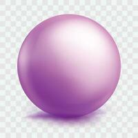 Vector pastel purple ball realistic glossy 3d sphere ball isolated geometric figure of round sphere on white