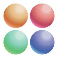 Vector colorful empty round smooth sphere with shadow