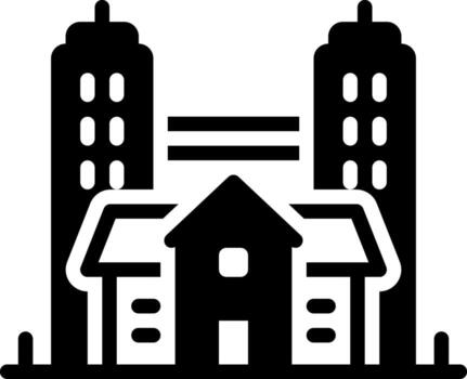 sólido icono para residencia vector