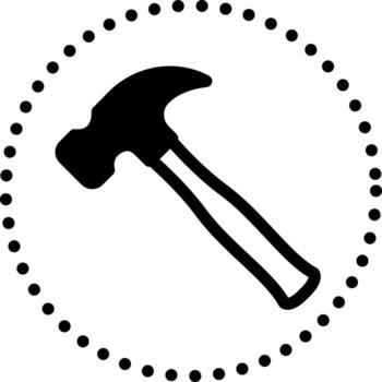 solid icon for hammer vector
