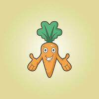 a cute and unique carrot mascot vector