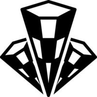 solid icon for crystal vector