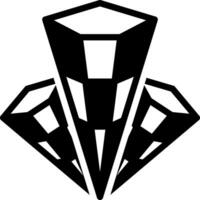 solid icon for crystal vector