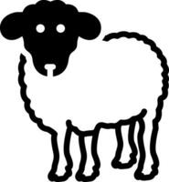 sólido icono para oveja vector