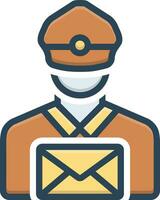 color icon for mailman vector