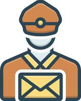 color icon for mailman vector