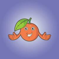 Cute and unique orange mascot vector