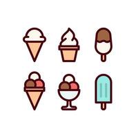 Ice Cream Minimalist Color vector