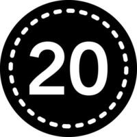 solid icon for twenty vector