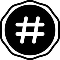 solid icon for hash vector