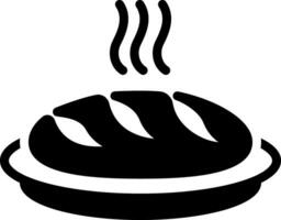 solid icon for bread vector