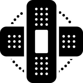 sólido icono para herida vector