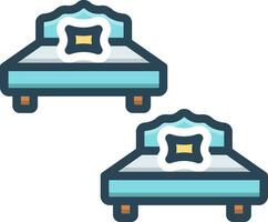 color icon for beds vector