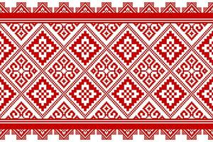 Red Cross stitch colorful geometric traditional ethnic pattern Ikat seamless pattern abstract design for fabric print cloth dress carpet curtains and sarong Aztec African Indian Indonesian vector