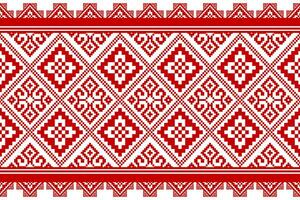 Red Cross stitch colorful geometric traditional ethnic pattern Ikat seamless pattern abstract design for fabric print cloth dress carpet curtains and sarong Aztec African Indian Indonesian vector