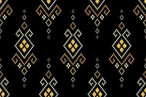 Nature vintages cross stitch traditional ethnic pattern paisley flower Ikat background abstract Aztec African Indonesian Indian seamless pattern for fabric print cloth dress carpet curtains and sarong vector