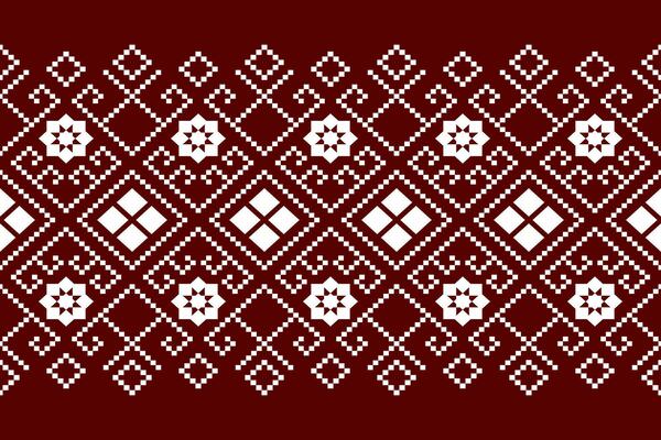 Red Cross stitch colorful geometric traditional ethnic pattern Ikat seamless pattern abstract design for fabric print cloth dress carpet curtains and sarong Aztec African Indian Indonesian