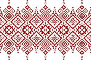 Red Cross stitch colorful geometric traditional ethnic pattern Ikat seamless pattern abstract design for fabric print cloth dress carpet curtains and sarong Aztec African Indian Indonesian vector