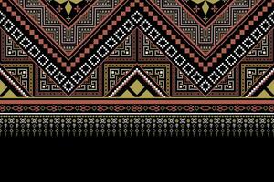 Cross stitch colorful geometric traditional ethnic pattern Ikat seamless pattern abstract design for fabric print cloth dress carpet curtains and sarong Aztec African Indian Indonesian vector