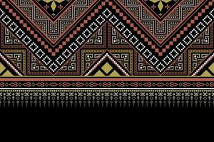 Cross stitch colorful geometric traditional ethnic pattern Ikat seamless pattern abstract design for fabric print cloth dress carpet curtains and sarong Aztec African Indian Indonesian vector