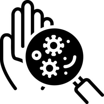 sólido icono para infección vector