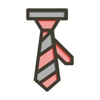Ties Vector Thick Line Filled Colors Icon For Personal And Commercial Use.