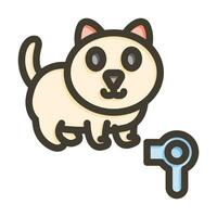 Cat Grooming Vector Thick Line Filled Colors Icon For Personal And Commercial Use.